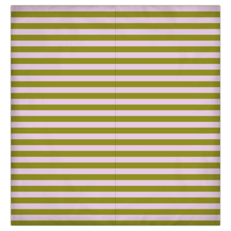 Green and Purple Striped Reversible Duvet Cover