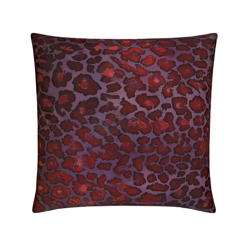 Red & Purple Leopard Print Pillow Cover