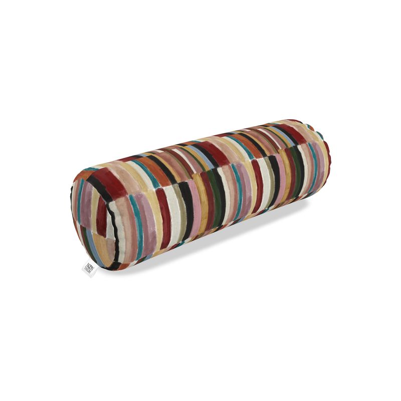Large Multicolor Patchwork Bolster Pillow