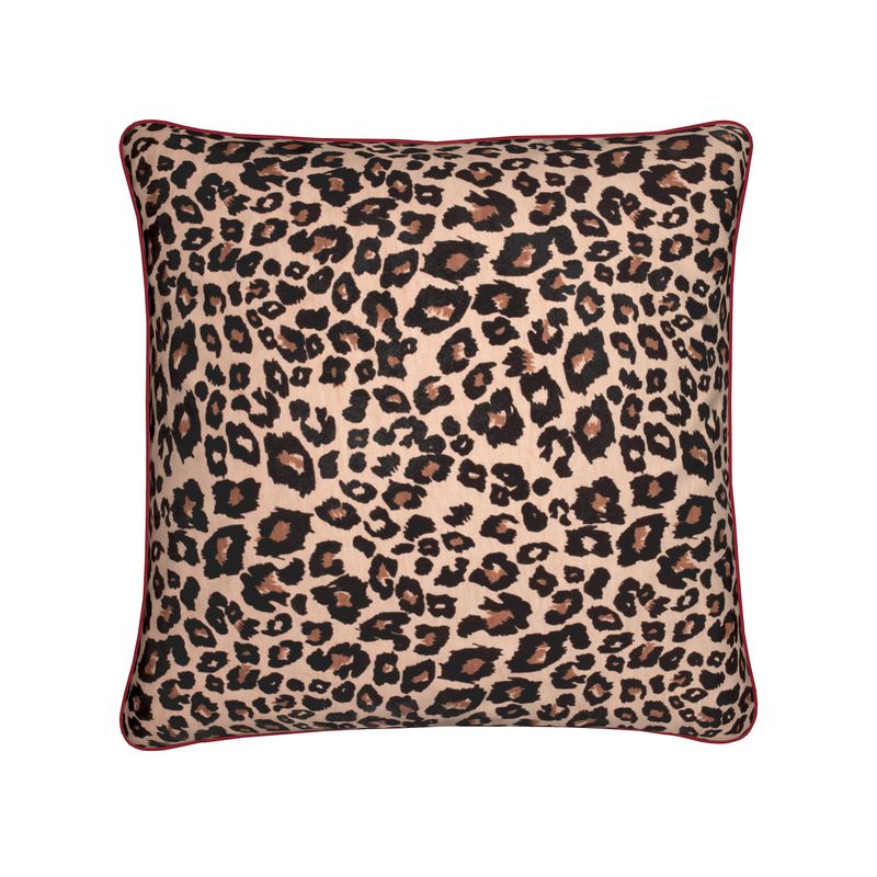 Leopard Pillow Cover with Piping