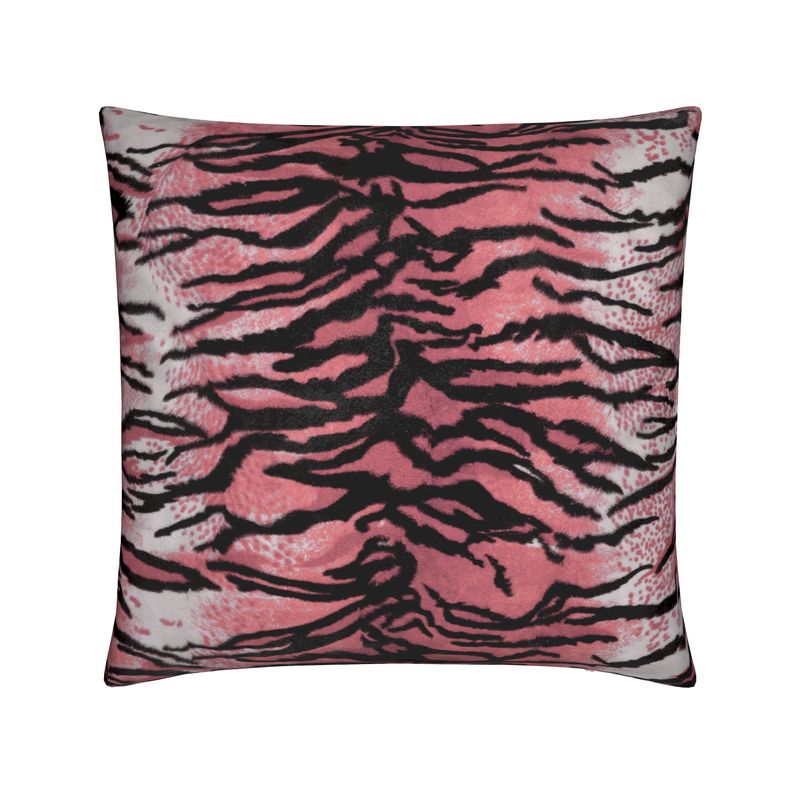 Tiger Stripe Pillow Cover in Rosey