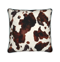 Spicy Cowhide Print Throw Pillow with Piping