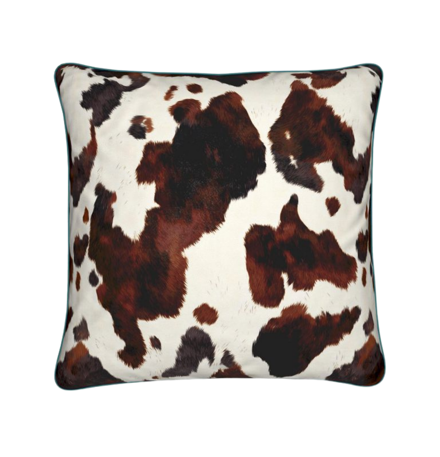Spicy Cowhide Print Throw Pillow with Piping