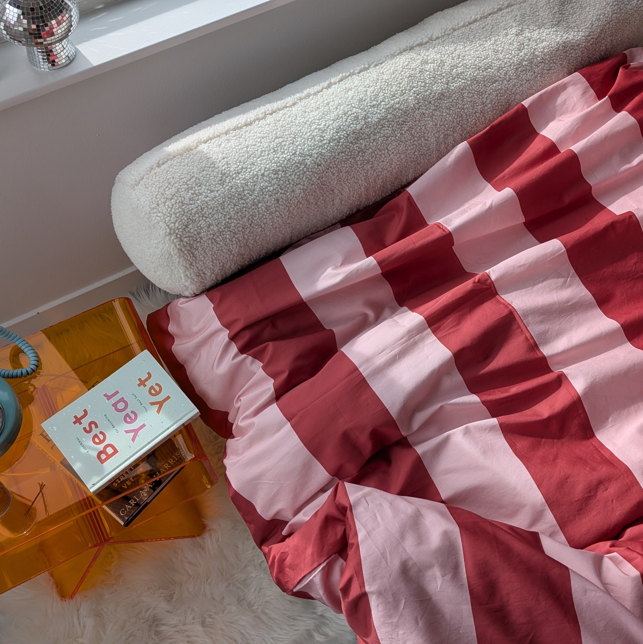 Red & Pink Statement Stripe Duvet Cover