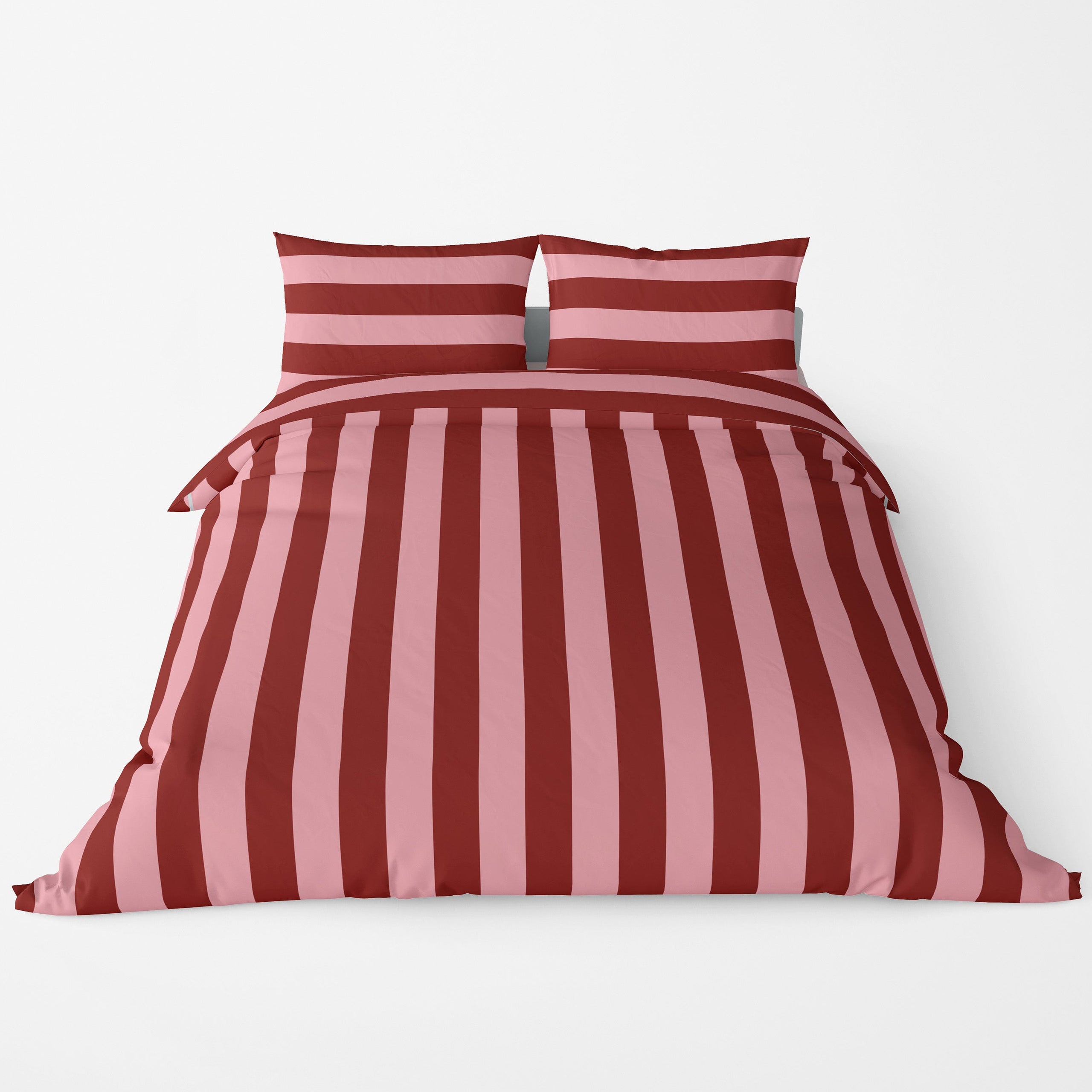 Red & Pink Statement Stripe Duvet Cover