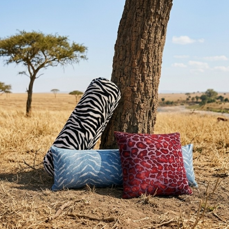 Large Zebra Print Bolster Pillow