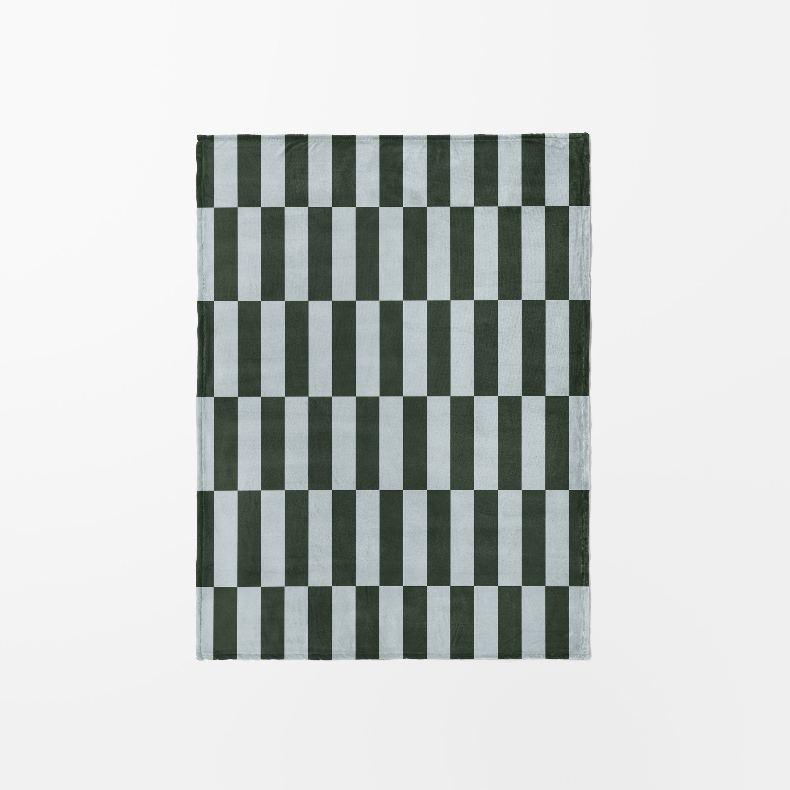 Blue Green Checkered Fleece Throw