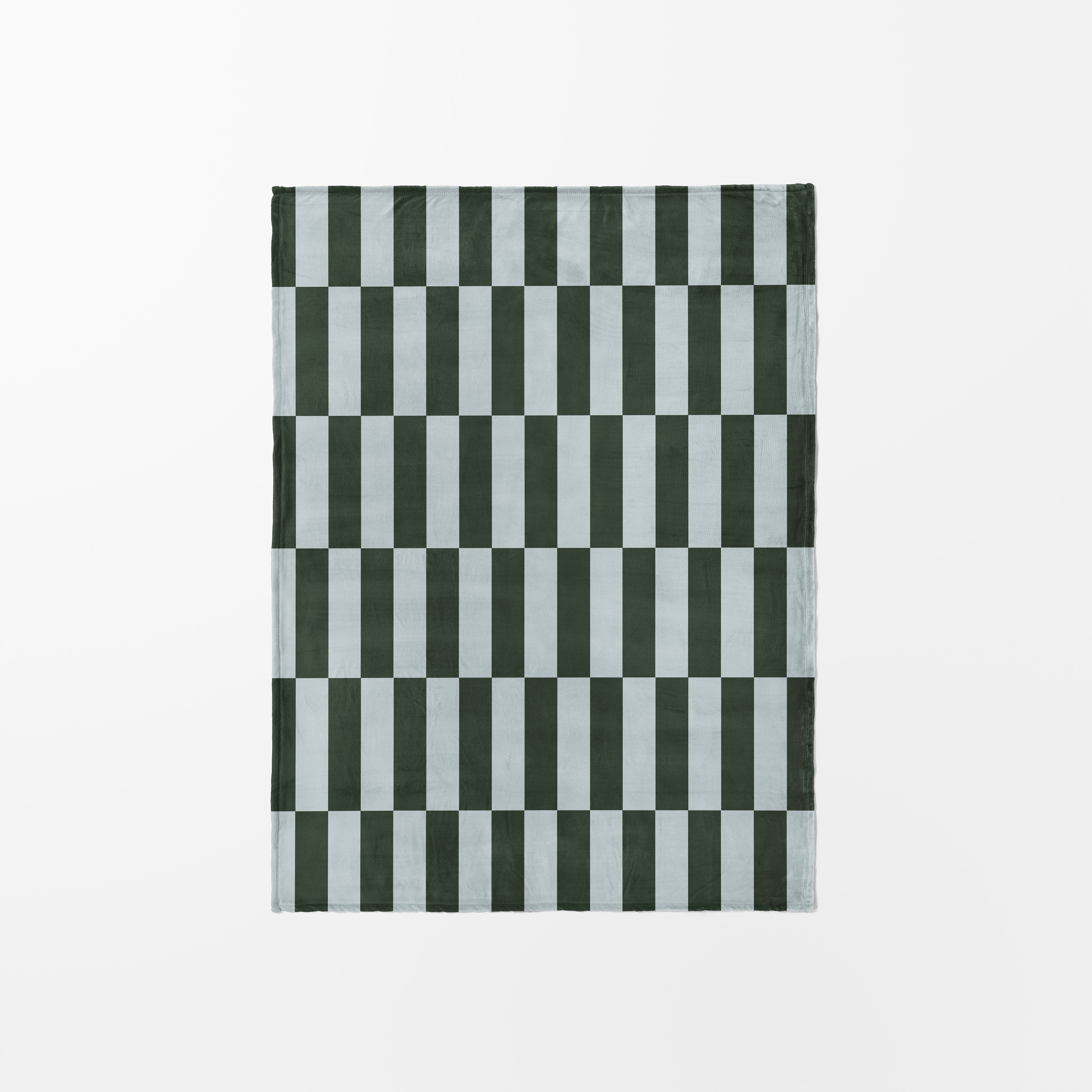 Blue Green Checkered Fleece Throw